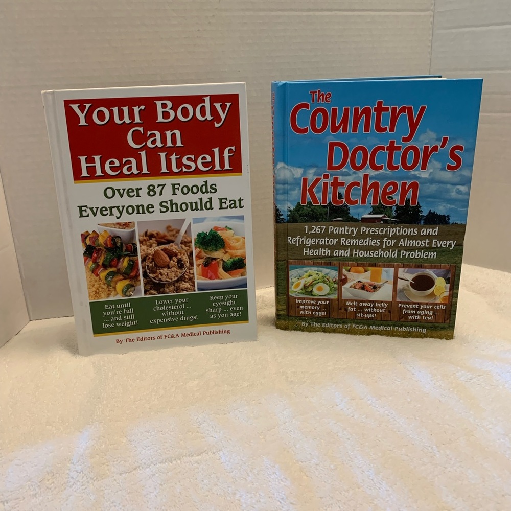 Set of 2 books on nutrition and eating food for health.  By FC&A Medical Pub.